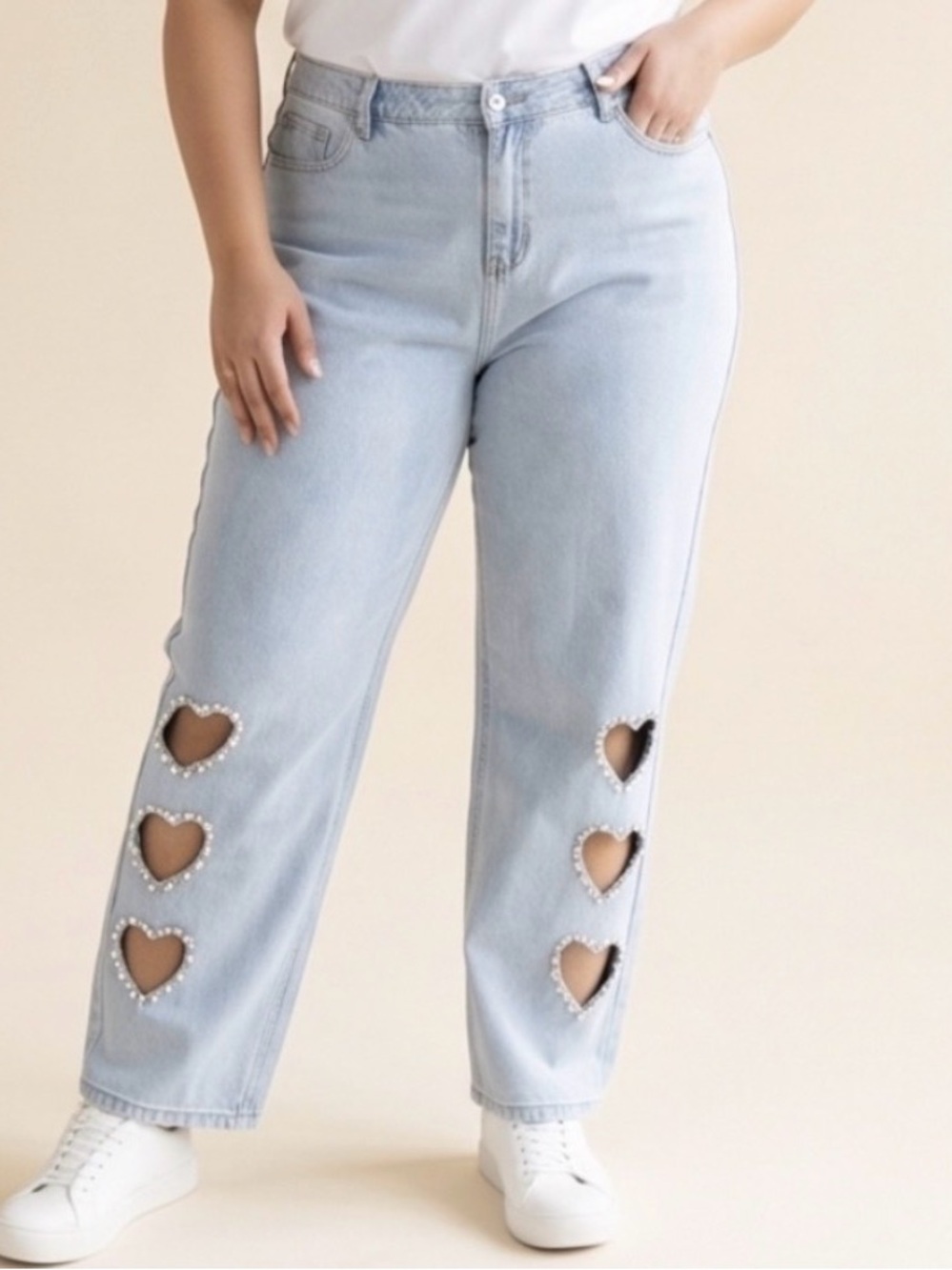 Blue Heart Cutout Women's Jeans 33” waist